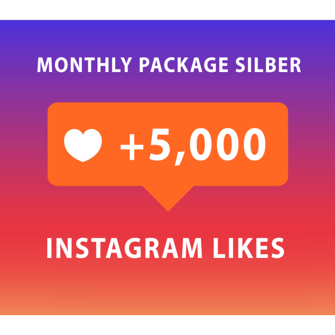 Buy 5000 Instagram Likes Monthly Package Silber (30 days)